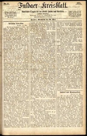 Ausgabe vom Mittwoch, den 22. Mai 1878.
