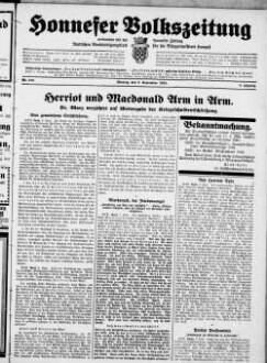 Honnefer Volkszeitung. 1889-1978