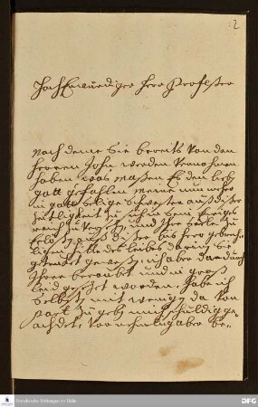 Brief von Rosina Isabella von Wurmbrandt an August Hermann Francke.