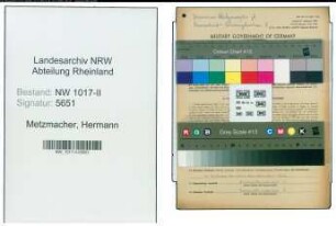 Entnazifizierung Hermann Metzmacher , geb. 01.09.1893 (Schreinermeister)