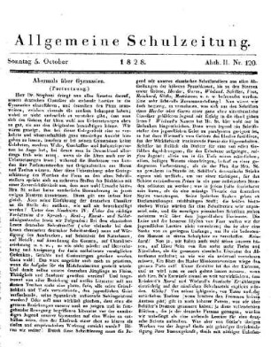 Abermals über Gymnasien : (Fortsetzung.)