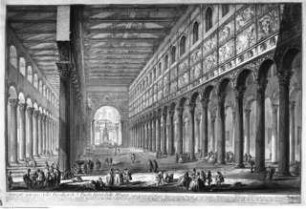 Vedute di Roma, Spaccato interno della Basilica di S. Paolo fuori della Mura ...