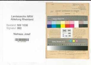 Entnazifizierung Josef Niehaus , geb. 11.09.1908 (Reichsbahner)