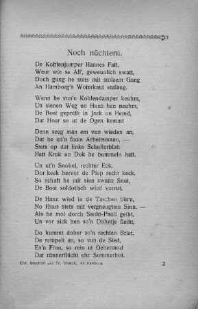 Noch nüchtern.