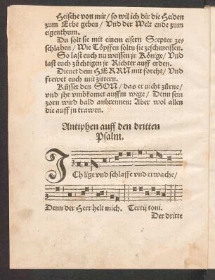 Antiphen auff den dritten || Psalm. ||