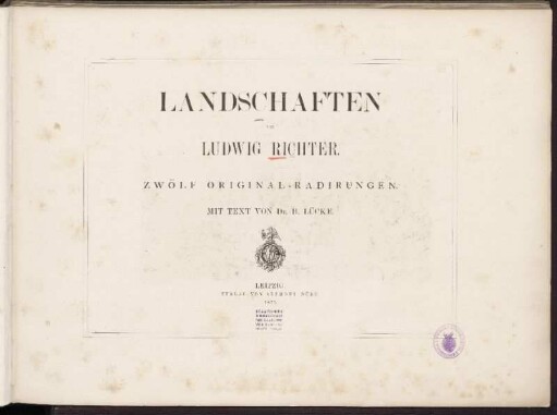 Landschaften : zwölf Original-Radierungen