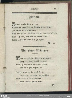 Lied eines Mädchen