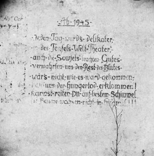 Herborn-Seelbach, Marburger Straße. Walzenmühle. Inschrift an einer Hauswand