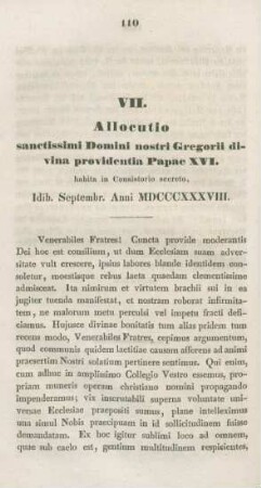110-116 Allocutio sanctissimi Domini nostri Gregorii divina providentia Papae XVI. habita in Consistorio