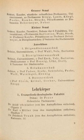 9-17, Lehrkörper