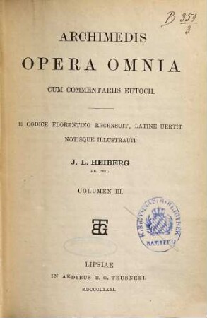 Archimedis opera omnia, 3