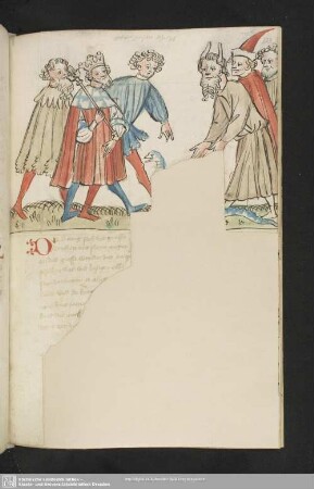 116r: kolorierte Federzeichnung: Schlangenwunder