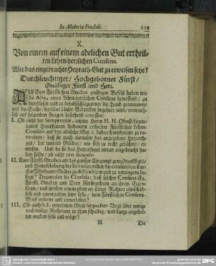 X. [Anderes Bedencken, In Materia Feudali]