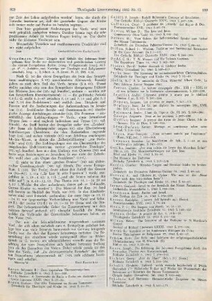 929 [Rezension] Grundmann, Walter, Zeugnis und Gestalt des Johannes-Evangeliums