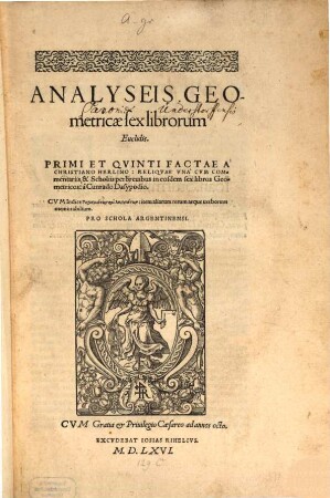 Analyseis geometricae sex librorum Euclidis