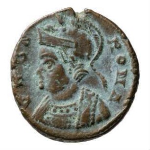 Münze, Follis, Aes 4, 330 - 331 n. Chr.