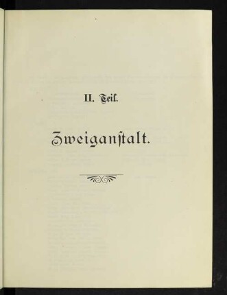 II. Teil. Zweiganstalt.