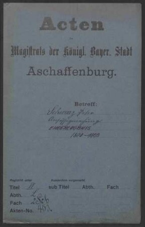 Bürgerrechtsverleihung an den Fuhrmann Peter Schwarz, Dispensation wegen noch nicht erreichter Volljährigkeit, 1800, Verehelichung mit Margaretha, geb. Krausert, aus Goldbach, 1809