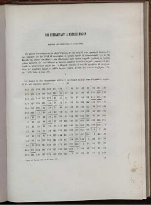 Dei Determinanti A Matrice Magica