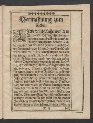 Vermahnung zum Gebet.