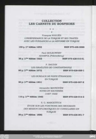 Collection Les Carnets Du Bosphore