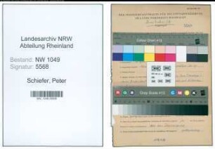 Entnazifizierung Peter Schiefer , geb. 22.04.1898 (Bauleiter)