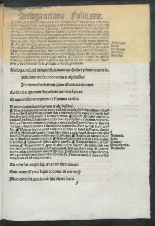 Aecloga .viii. ad Augustum. Amatores querela et pharmaceutria.