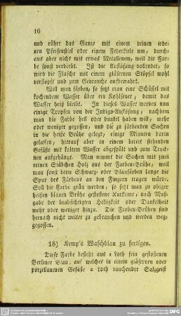 18. Kemp´s Waschblau zu fertigen