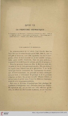 Livre VII: La peinture germanique