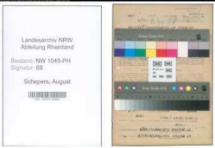 Entnazifizierung August Schepers , geb. 12.07.1912 (Heizer)