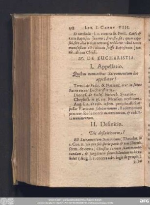 IV. De Eucharistia.
