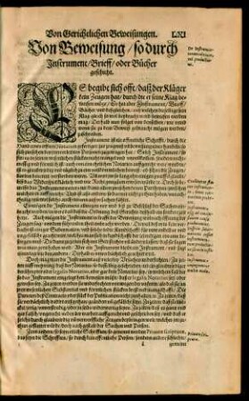 Von Beweisung/ so durch Instrument/ Brieff/ oder Bücher geschicht.
