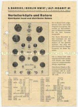 Verteilerköpfe und Rotore, Qualitäts-Kondensatoren