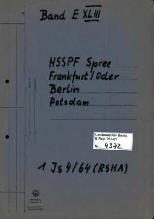 Ermittlungsverfahren gegen Bernhard Baatz (*19.11.1910) u.a. wegen Mordes, Beteiligung an der sogenannten Sonderbehandlung von 317 polnischen Zivilarbeitern und Ostarbeitern in den Jahren 1940 bis 1943 als Leiter der Referate IV D 2 (Polenreferat) und IV D (ausländische Arbeiter) des Reichssicherheitshauptamts (RSHA)
