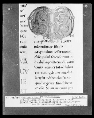 Evangeliar aus Metz — Initiale M, Folio 57verso