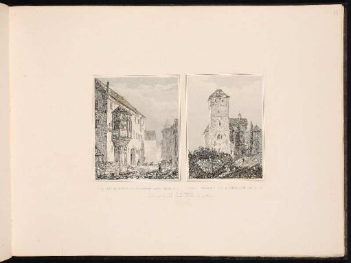 Der Schöne Erker Am Pfarrhof Zu St. Sebald. Der Sogenannte Heidenthurm Auf Der Burg. In Nürnberg. - Evangelisch-Lutherische Kirchengemeinde Sankt Sebald, Nürnberg, Pfarrhof, Erker; Burg Nürnberg, Nürnberg, Heidenturm