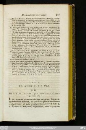 Caput II. De Attributis Dei.