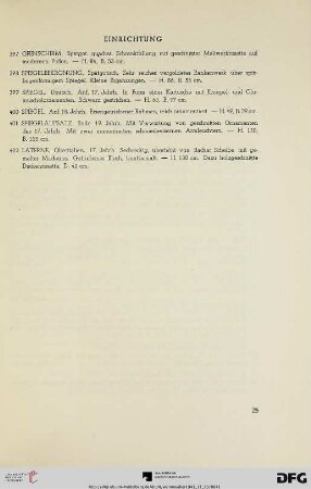 Einrichtung (Nr. 397-402)