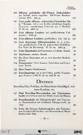 Diverses (Nr. 217-254)