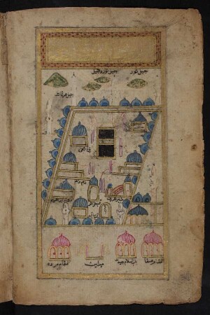 Illustration: Abbildung der Kaʽba aus der Vogelperspektive