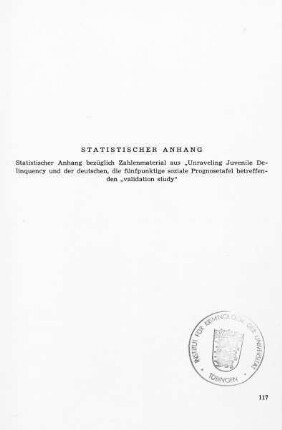 Statistischer Anhang