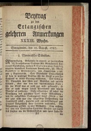 XXXIII. Woche. Sonnabends, den 18. August. 1787.