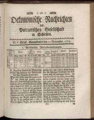 XLV. Stück. Sonnabends den 11 November. 1775.