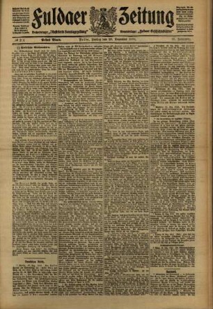 Erste Ausgabe vom Freitag, den 23. Dezember 1910.