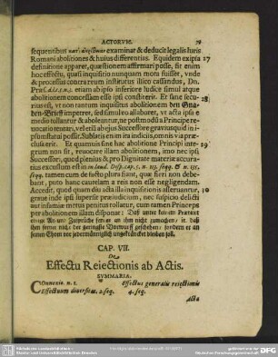 Cap. VII. De Effectu Reiectionis ab Actis