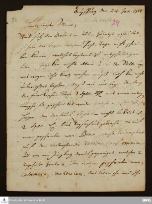 Brief von Gotthilf August Francke an Anna Magdalena Francke.