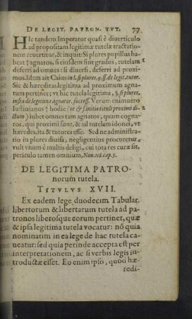 De legitima patronorum tutela. Titulus XVII.