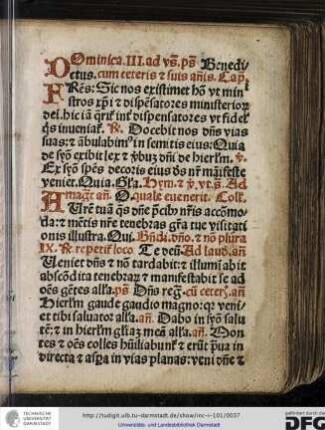 Psalmus: Benedictus.
