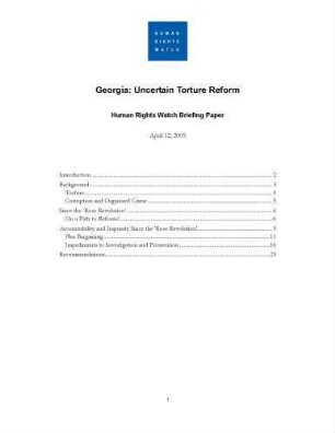 Georgia : uncertain torture reform