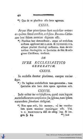De iure ecclesiastico generatim.
